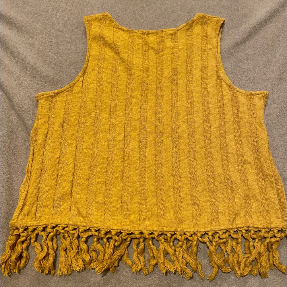 Anthropologie Eri + Ali Beachcomber Sweater Tank.  Gold/Mustard Yellow. Small. - Picture 3 of 6